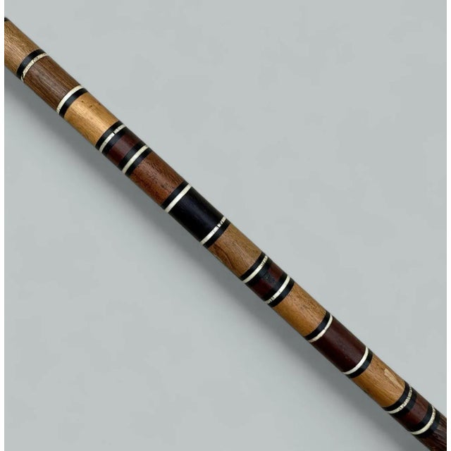 Late 19th Century Antique Ladies Dress Gentlemans Cane Walking Stick Bovine Horn Crook Handle 19Ct For Sale - Image 5 of 7