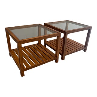Ethan Allen Lyons Bunching Tables. A Pair For Sale