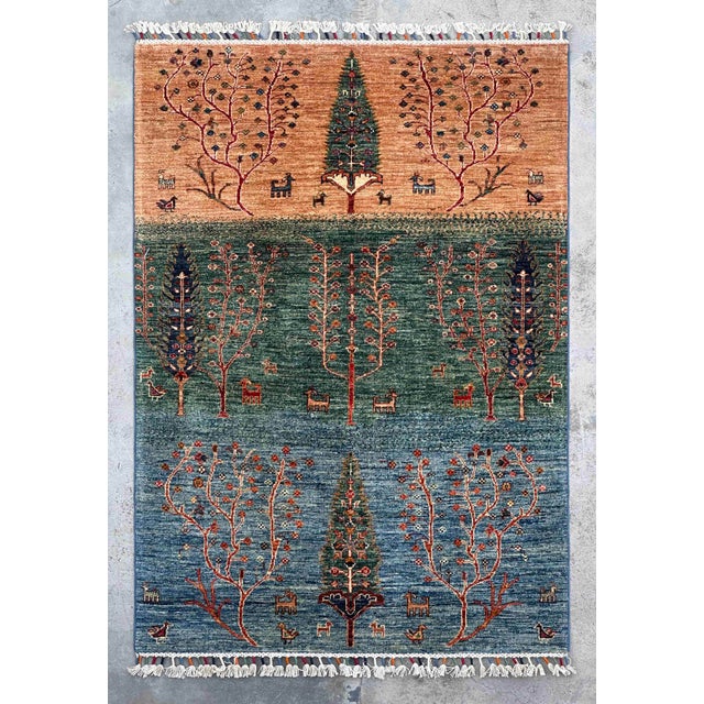 Vintage Persian Gabbeh Wool Landscape Rug – 120x177 Cm For Sale - Image 11 of 18