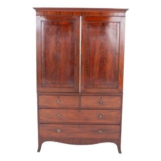 Regency Wardrobe in Mahogany & Oak For Sale