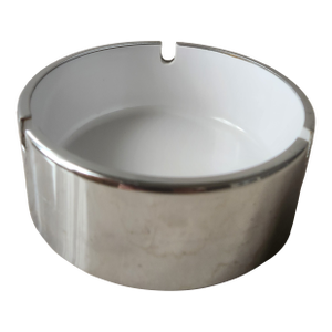 1960s Isamu Kenmochi Mod Ashtray Silver White Catch All