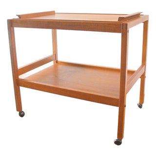 Mid Century Modern Danish Teak Bar Serving Cart by Bl Mobler For Sale