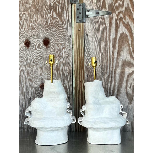 Vintage Boho Original Ursula Schwartz Studio Pottery Lamps - -a Pair For Sale - Image 11 of 12