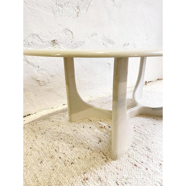 Vintage Danish Modern Marmorino Coffee Table with Sculptural Base, 1991 For Sale - Image 9 of 15