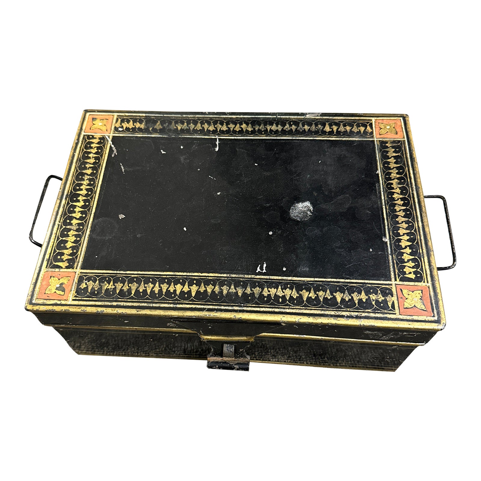 Early 20th Century Antique Metal Cash Box | Chairish
