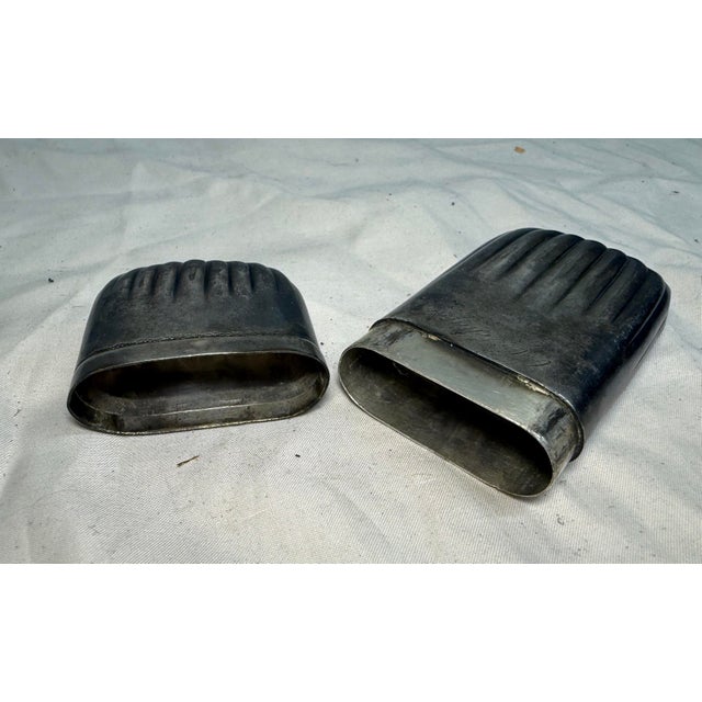 Antique 19th Century Silver-Plate Ribbed 2 Piece Cigarette Cigar Vesta Case Box For Sale - Image 10 of 11