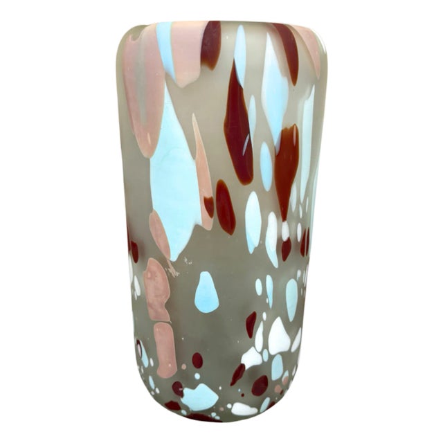 Mardi Gras Glass Vase Tall For Sale