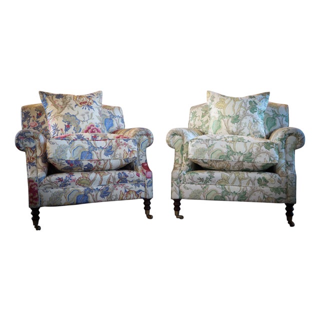 Laid Back Armchairs by George Smith, 2010s, Set of 2 For Sale