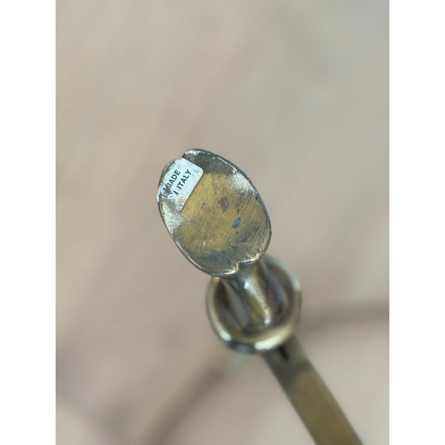 Vintage Italian Brass and Glass Round Side Tables - A Pair For Sale In San Diego - Image 6 of 18