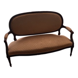Louis XV Style Dark Walnut French Settee or Loveseat 1890s For Sale