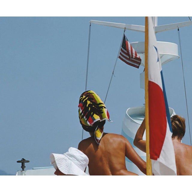 Yacht holiday' by slim aarons limited edition estate print limited to 150 only numbered in ink & emboss stamped. 60 x 40...