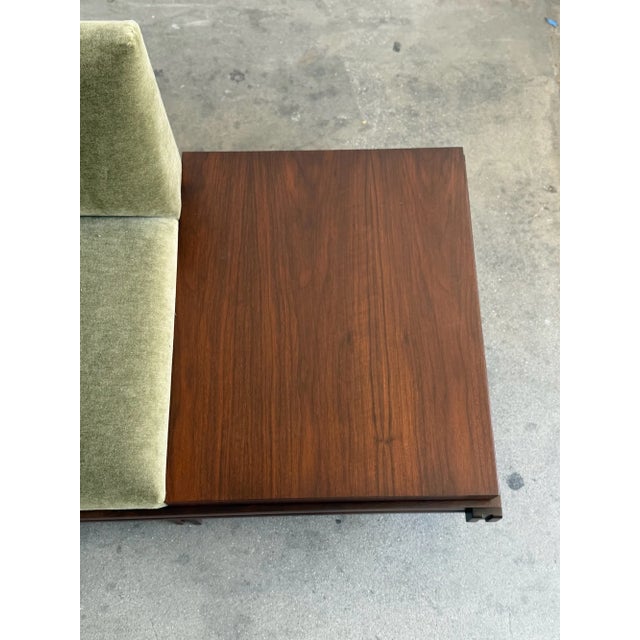 Wood Vintage Platform Sectional in Walnut & Mohair For Sale - Image 7 of 14