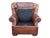 English Chesterfield Style Tufted Leather Armchair & Ottoman For Sale - Image 13 of 14