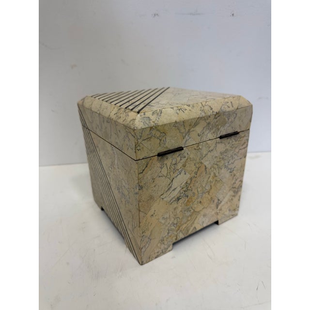 1980s Large Tessellated Stone Maitland Smith Decorative Box For Sale In Miami - Image 6 of 9