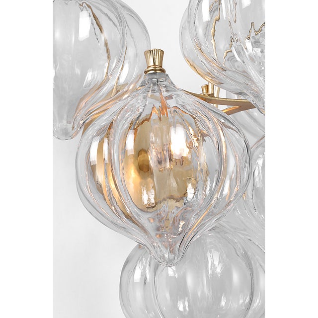Julie Neill for Visual Comfort Signature Caselli 15" Sconce in Gild with Clear Glass For Sale In Houston - Image 6 of 12