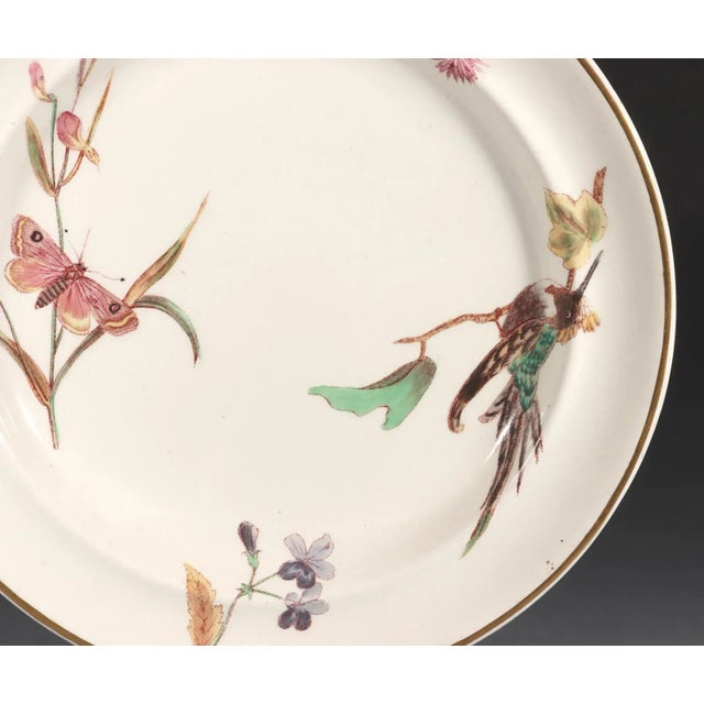 Wedgwood Creamware Hummingbird, Butterfly and Flowers Plates, Pattern No. 7961, Set of Three Etruria, Staffordshire, Dated...
