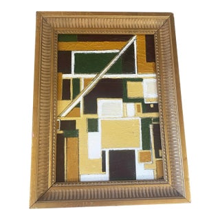 Acrylic on Wood Abstract "Les Fenêtres" Yjr Framed For Sale
