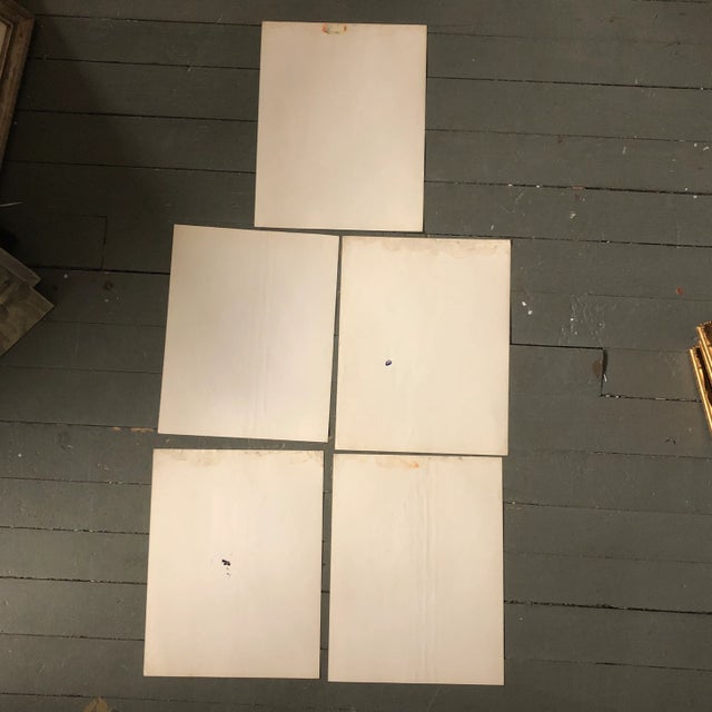 Gallery Wall Collection 5 Vintage 1970’s Original Male Study Watercolor Paintings- Set of 5 For Sale - Image 9 of 10