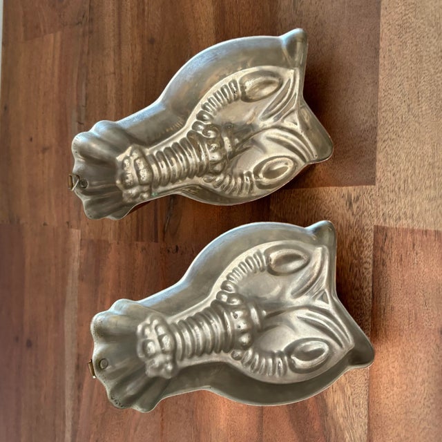 1970s Small Copper Lobster Jello Mold Pair For Sale - Image 10 of 11