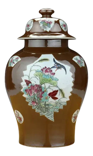 19th Century Chinese Export Porcelain Famille Rose Batavian Glaze Vase