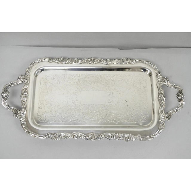 Vintage Fb Rogers Victorian Silver Plated Narrow Serving Platter Bar Tray For Sale - Image 14 of 14