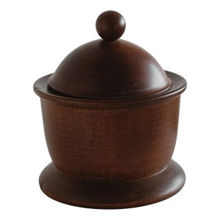 Handcrafted Wooden Storage Jar For Sale