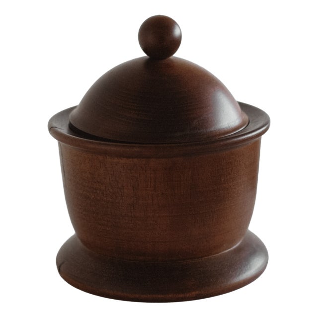 Handcrafted Wooden Storage Jar For Sale