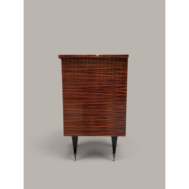 Art Deco French Elegance in Macassar Complete Dining Room with Fine Inlays, 1930s, Set of 8 For Sale - Image 11 of 18