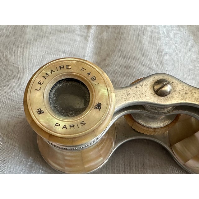 Antique Mother of Pearl French Opera Glasses in Leather Case For Sale - Image 11 of 18