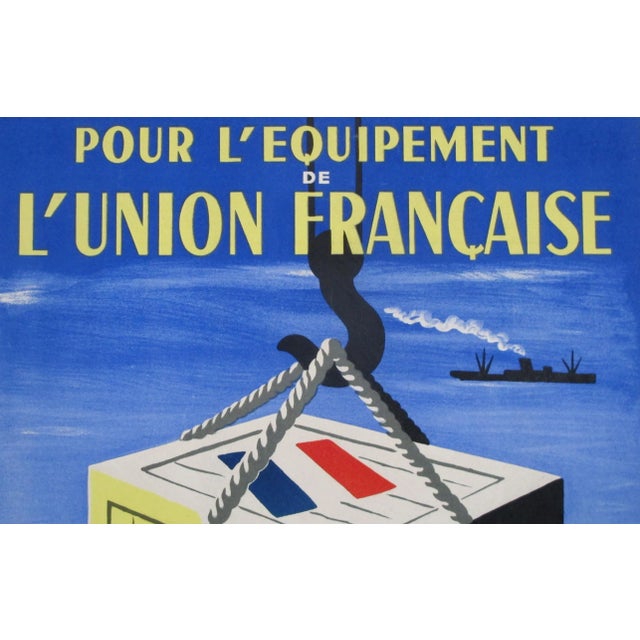 1949 Original French Exhibition Poster - Pour L'équipement De l'Union Française - Villemot For Sale - Image 4 of 6