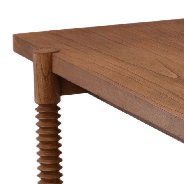 Wood Carved Spindle Wood Dining Table For Sale - Image 7 of 7