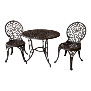 Mid-Century Cast Iron Hummingbird Bistro Set, Original Finish, Circa 1960s
