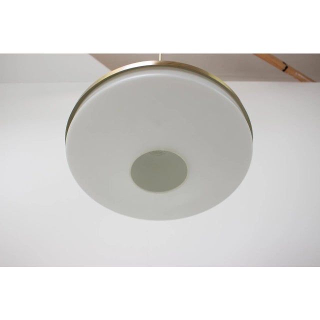 Mid-Century Brass and Glass Pendant by Valasske Mezirici, 1970s For Sale - Image 4 of 9