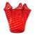 Vintage Murano Bright Red Aventurine Ribbons Italian Art Glass Sculptural Fazzoletto Mini Flower Vase For Sale
