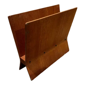 1980s Modern Sculptural Teak Magazine Rack After Alvar Aalto