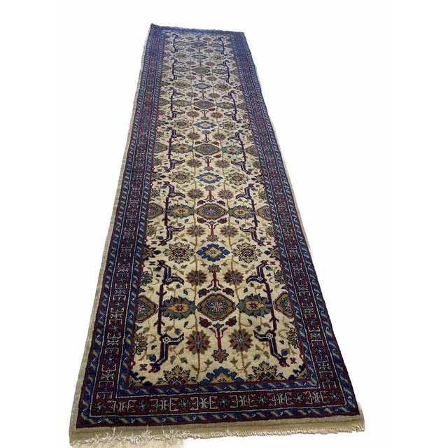 Hand-knotted oriental rug runner | Pattern: Ziegler | Material: Pure new wool | Size: 343×95 cm | Pile height: 8 mm |...