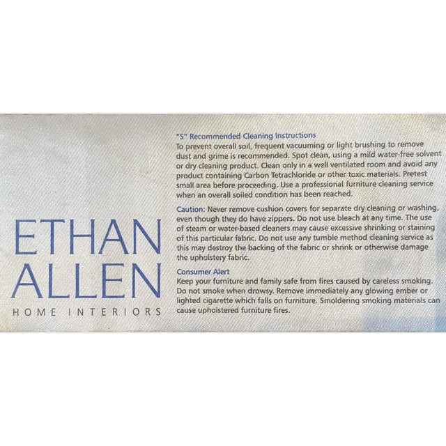 Schumacher Linen Accent Chair on Restored Vintage Ethan Allen Camille Bergere With Linen For Sale - Image 18 of 18