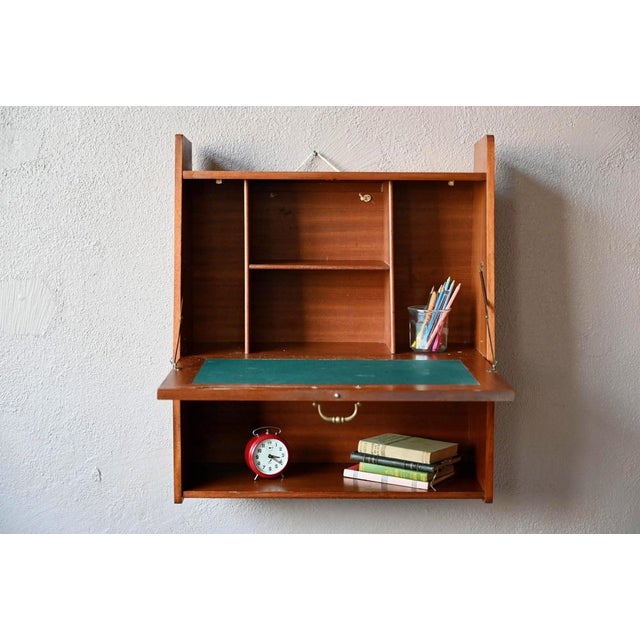 Scandinavian Wall-Mounted Secretary Desk, 1960s For Sale - Image 3 of 18
