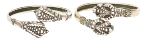 Vintage Part Sterling Silver Wrap Beaded Bracelets Pair Of