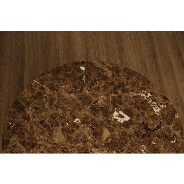 Drexel Heritage Drexel Neoclassical Revival Round Marble Top Pedestal Dining or Center Table With Claw Feet For Sale - Image 4 of 18