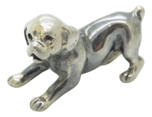 Vintage Italian Playful Puppy Dog Figurine in Silver 800 by Sorini, Arezzo, 1980s