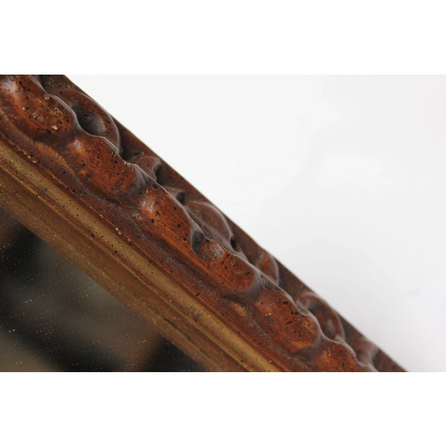 Small Faux-Wood Resin Accent Wall Mirror For Sale - Image 11 of 13