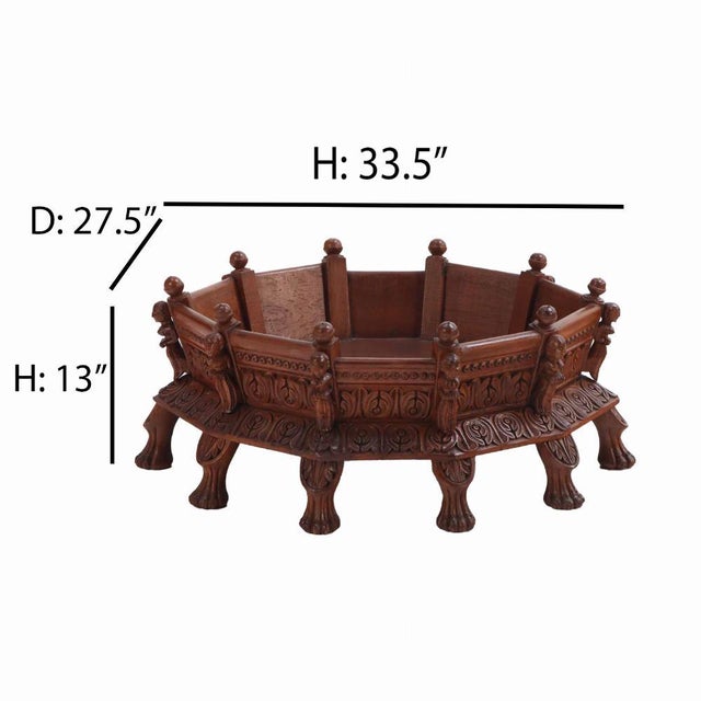 An Ornate Figural Carved Hardwood Pet Bed. 20th C. For Sale - Image 4 of 5