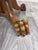 Brown Antique Victorian 48 Inch Round Tiger Oak Claw Foot Pedestal Dining Table For Sale - Image 8 of 15