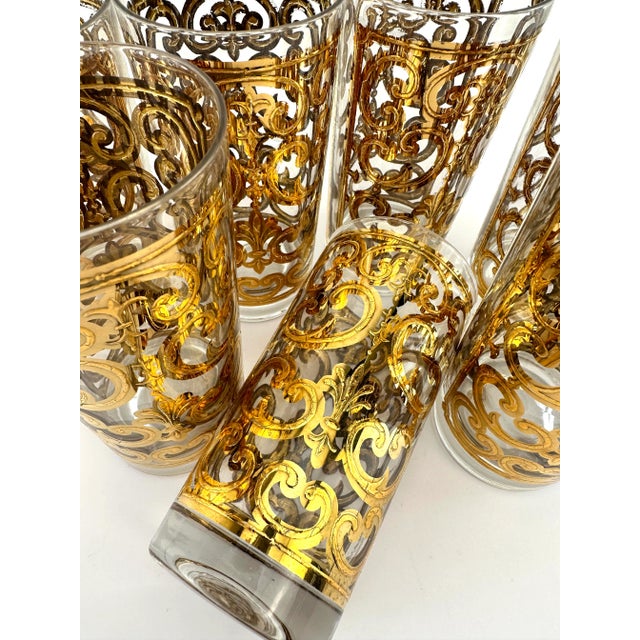 Glass 1960's Mid Century Georges Briard Highballs, Set of 7 For Sale - Image 7 of 9