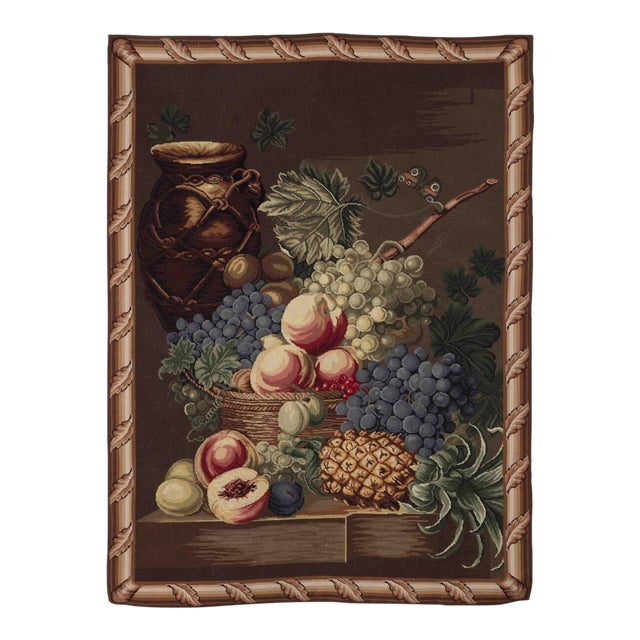 Fruit Harvest Needlepoint Tapestry - 188 X 138 Cm (6'2" X 4'5") - Requires Rod Size 4 For Sale