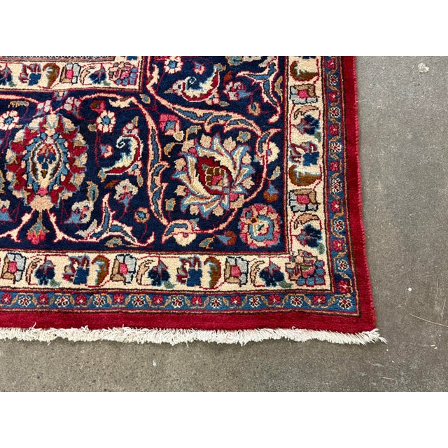 11ft 4 in × 15ft 6 in Persian Kashan Handmade Wool Rug For Sale - Image 4 of 12