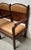 Art deco two-seater bench in solid mahogany a central armrest divides the bench in two seat and backrest in tan faux...