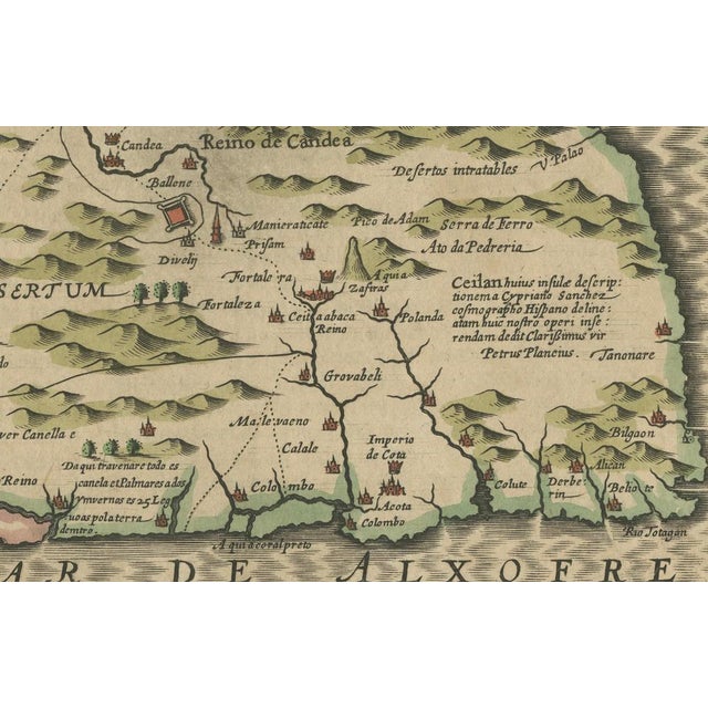 Map of Sri Lanka by Mercator & Van Den Keere, 1630 For Sale - Image 3 of 7
