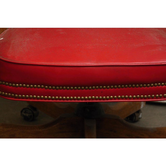 Mid 20th Century Mid 20th Century Fairfield Red Rolling Chair For Sale - Image 5 of 11